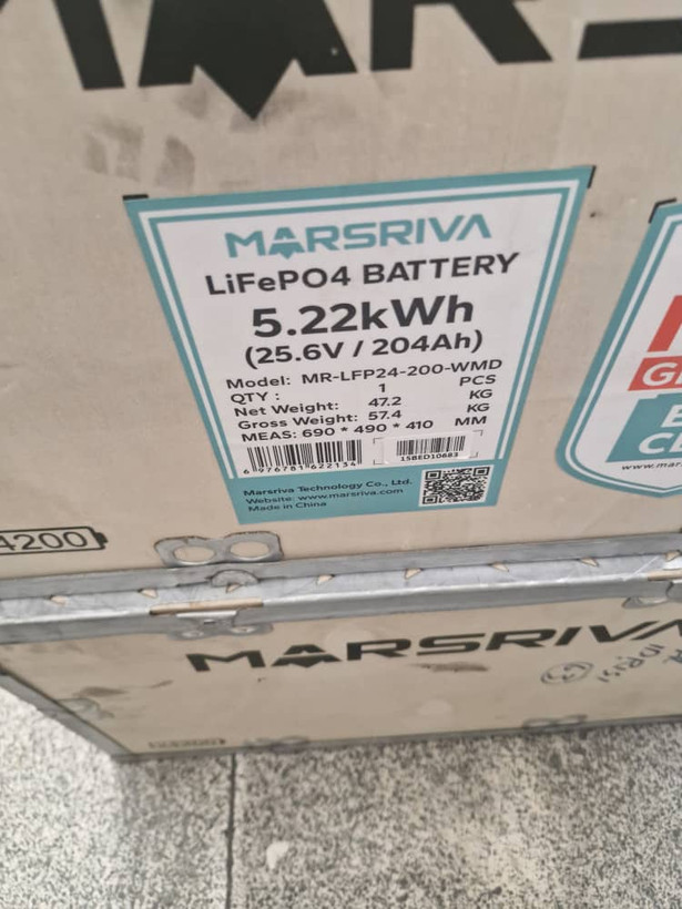 باتری لیتیوم MARSRIVA ::MR-LFP24-200-WMD 5.22KW