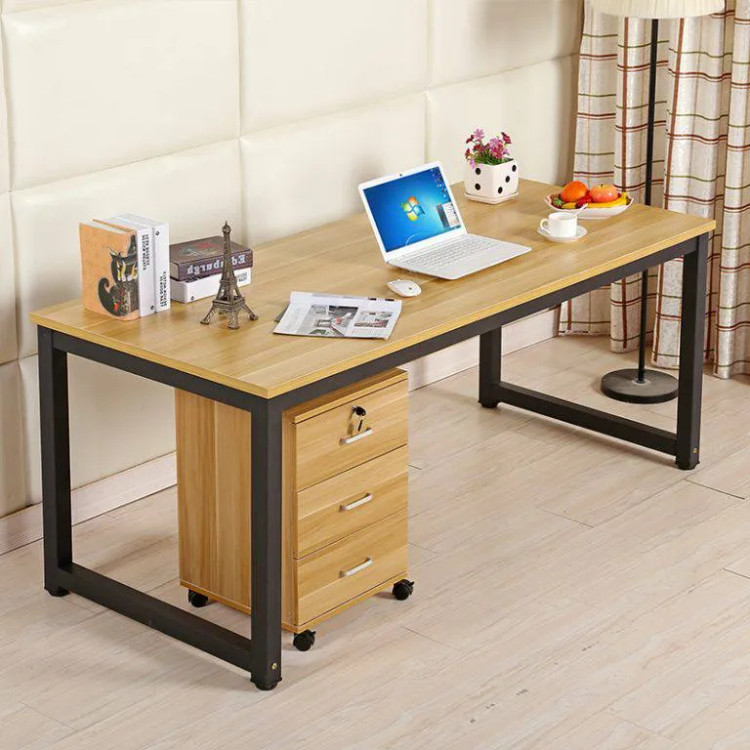 میز کارشناسی و کارمندی MDF پایه فلزی با صندوق سه کشو کد E206 قابل سفارش در ابعاد و رنگ های مختلف