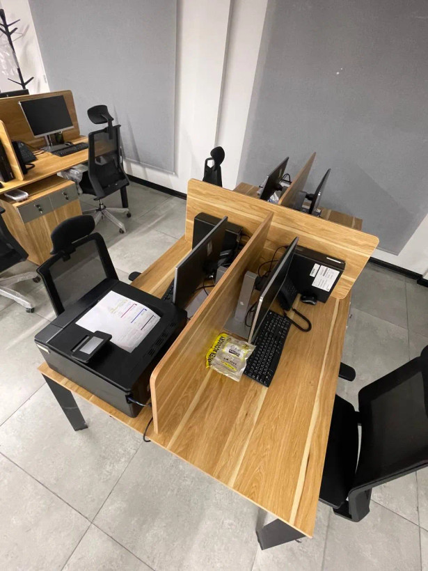 میز کار گروهی آبنوس MDF پایه فلزی کد G301 قابل سفارش در ابعاد و رنگ های مختلف