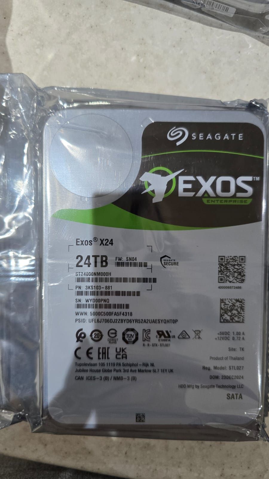 هارد اینترنال سیگیت اگزوز مدل Seagate Exos 24TB ST24000NM000H با گارانتی